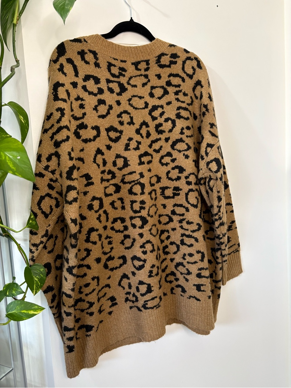 Reitmans Camel and Black Leopard Print Button-Front Cardigan - Picture 3 of 6
